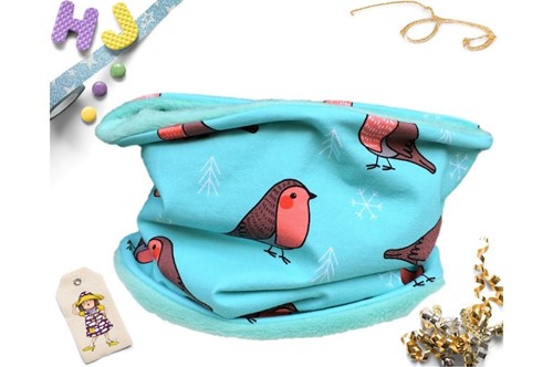 Click to order Age 1-4 Snood Turquoise Robins now